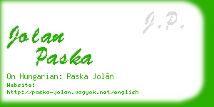 jolan paska business card